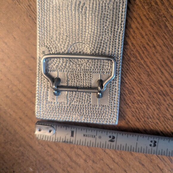 Vintage Worked‎ Copper Silver Metal Belt Buckle Engraved Western Boho Unisex main image 8